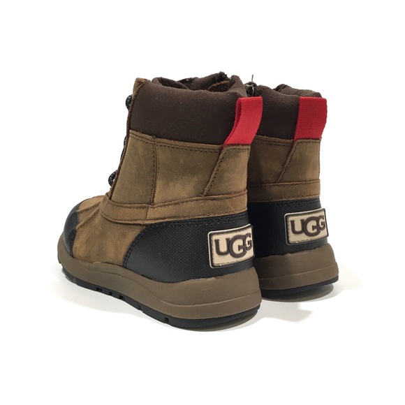 UGG TURLOCK WATERPROOF SNOW BOOTS WALNUT BROWN LEATHER -LITTLE KIDS US 11 -NEW - Picture 2 of 7